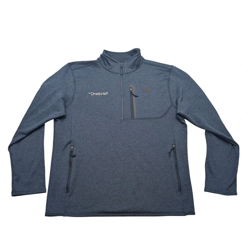 The North Face Pullover‎ Men Large Blue Quarter Zip Onebrief Logo